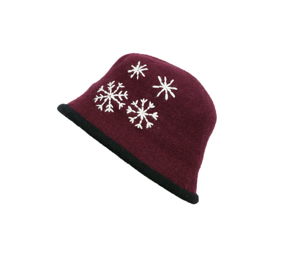 Felted Wool Hat – Burgundy