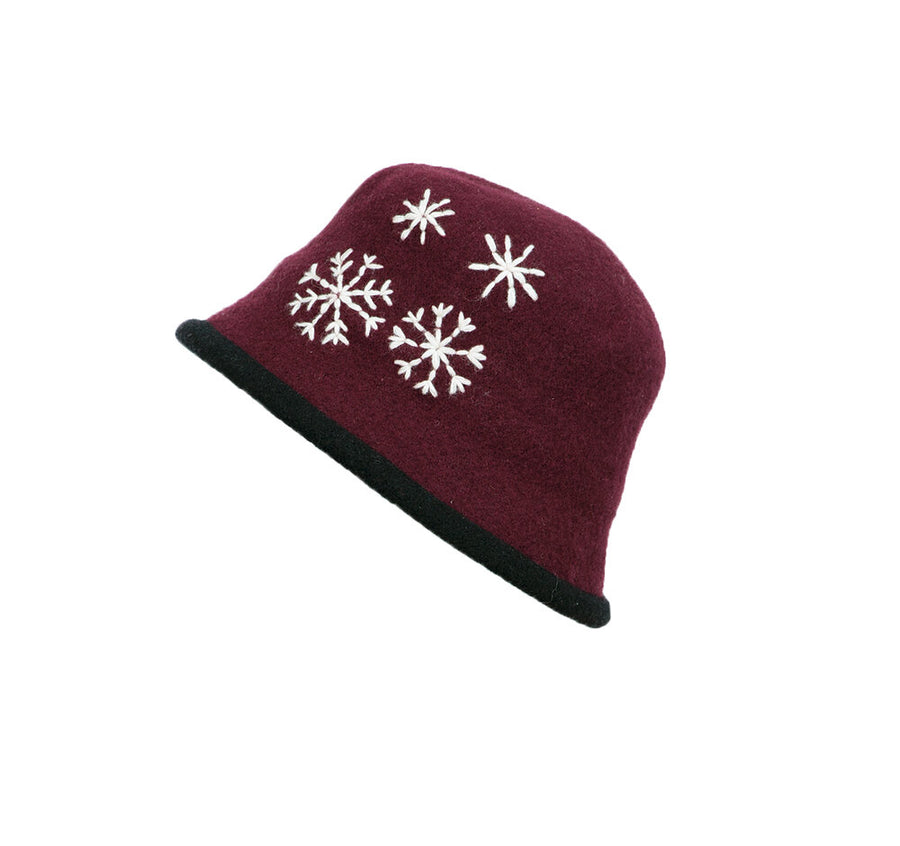 Felted Wool Hat – Burgunder
